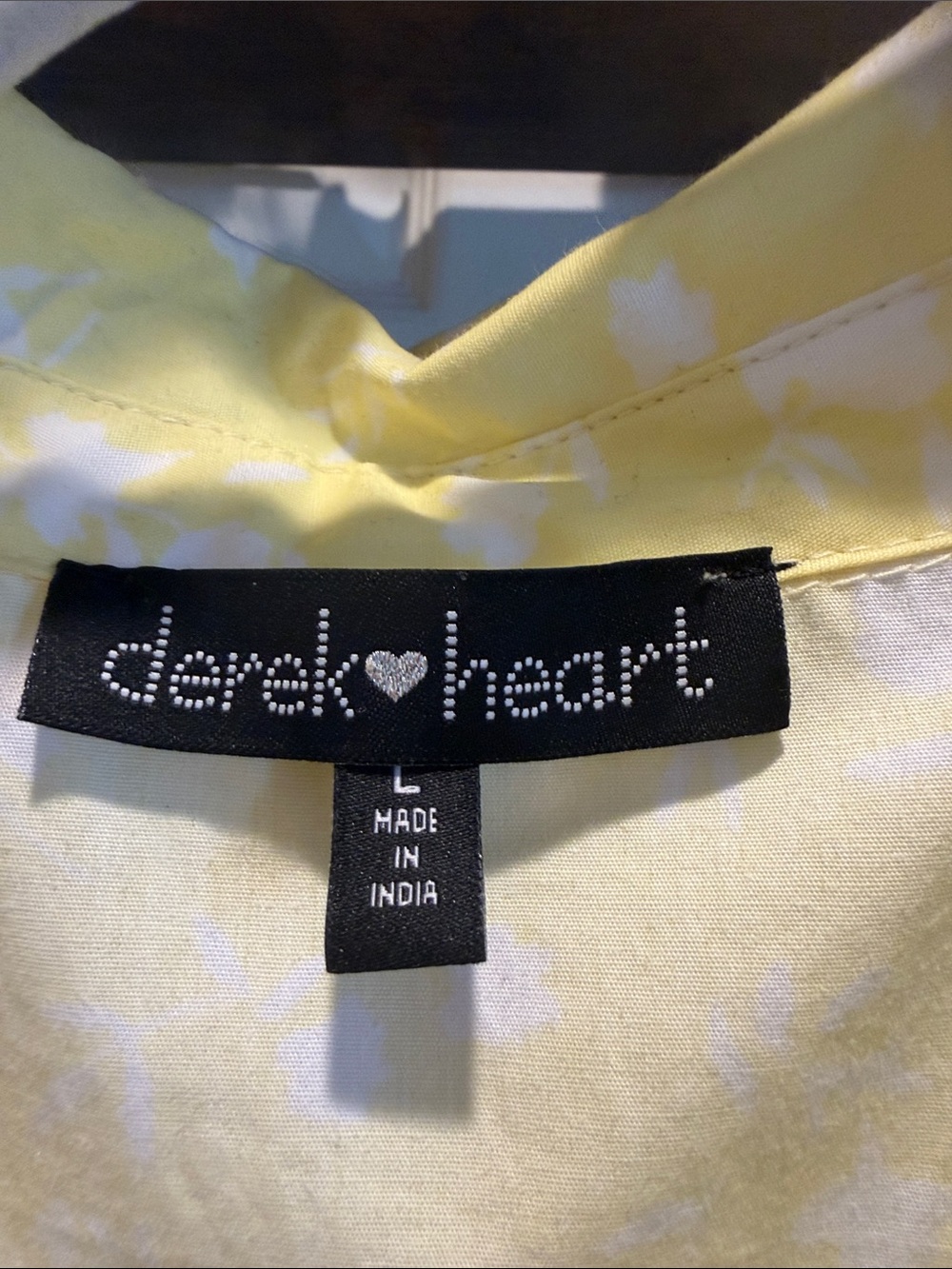 Derek Heart Cotton Yellow and White Floral Button-Front Puff Babydoll Dress - Picture 2 of 14